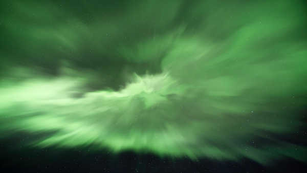 Display of beautiful northern lights